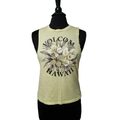 Volcom Hawaii Yellow Floral Tank Top Sz XS - Image 1 of 4