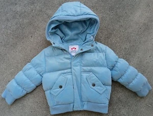 Appaman Toddler Light Blue Sparkle Down Hooded Puffer Zippered Jacket Size 2T - Picture 1 of 6
