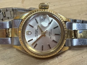 orologio donna automatico vintage tudor princess oysterdate twotone 25 mm 7614 C945 - Foto 1 di 11