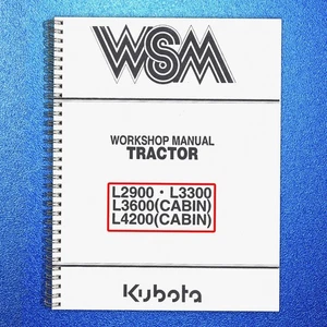 KUBOTA L2900 L3300 L3600 L4200 WORKSHOP MANUAL WSM, BINDING - JACKET - COLOR - Imagen 1 de 11