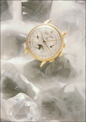 Reloj de pulsera Rolex 1984 estampado vintage 1945 cronógrafo fase lunar imagen de reloj Foto 1 de 3