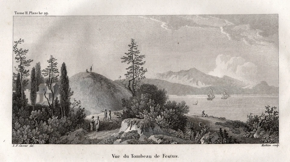 Tumulus of Phaistos Troad Turkey Türkei Kupferstich  engraving Choiseul 1782 - Bild 1 von 1