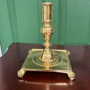 Vintage William & Mary Solid Brass Candle Stick Holder Reproduction Colonial - Picture 1 of 8