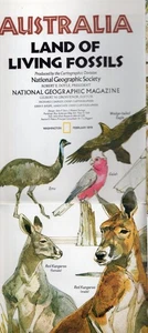 VINTAGE-NATIONAL GEOGRAPHIC MAP-AUSTRALIA LAND OF LIVING FOSSILS-1979 - Picture 1 of 1