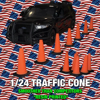 1/24 Diecast Fire/EMS/Police Traffic Cones ( INCLUDES 12 CONES ) - Image 1 of 4