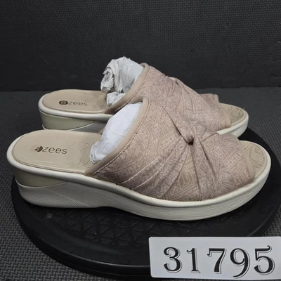 Zapatos Bzees para mujer talla 8 rubor rosa sonrisa sandalias de cuña sin cordones punta abierta cómodas Foto 1 de 4