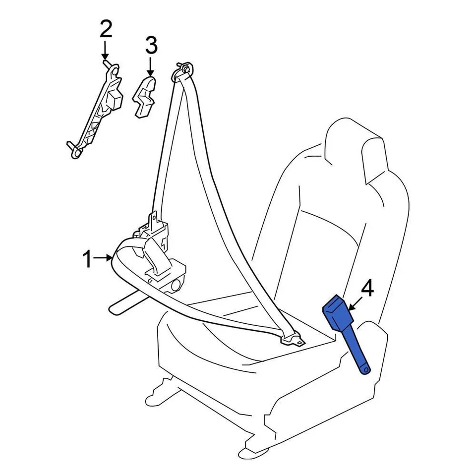 For Nissan Rogue 2021-2024 Nissan 888426RR8A Rear Right Seat Belt Receptacle - Image 1 of 1