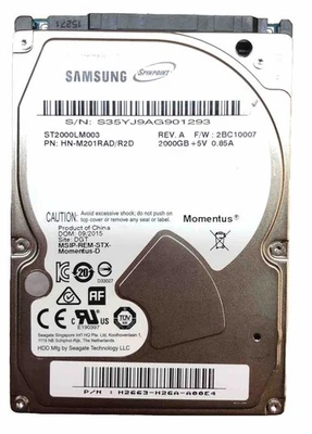 Samsung Spinpoint 2TB | 5.4K 6Gb/s 32MB 2.5" SATA HDD | ST2000LM003 | 781 Hours - Image 1 of 4