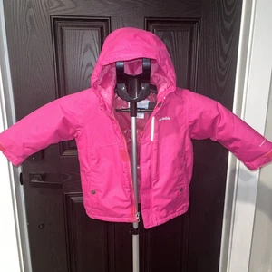 Columbia Girl's Buga Omni-Heat Hooded Snow Jacket Pink Toddler 18-24 Months Zip - Picture 1 of 7