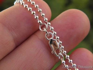 2.0mm BALL Chain (16" 40cm - 32" 80cm) 925 SOLID Sterling Silver - Picture 1 of 5