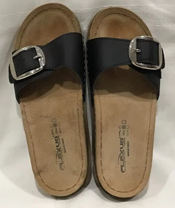 Spring Step Flexus Black Slide Sandals Women Italian Comfort Made In Turkey 38 - Picture 1 of 7