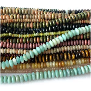 Perline Gioielli Rondelle Naturali Originarie Mix Pietre Unakite Amazzonite - Foto 1 di 16