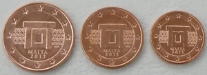 1+2+5 Cent Kursmünzen Malta 2013 unz - Bild 1 von 1