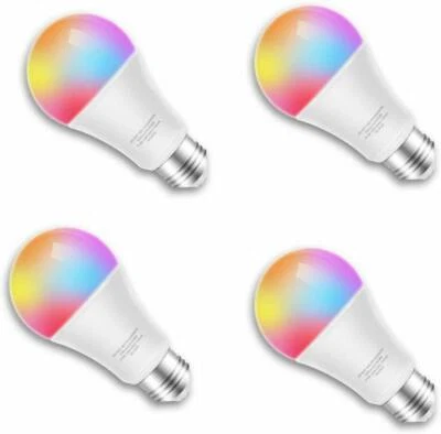 4Pack Wifi Smart Multi-Color LED Lamp Bulb Works with Alexa and Google Assistant - Image 1 of 4