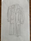 Trench coat, 50 cm x 32 cm, pencil on paper.