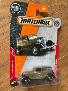2018 MATCHBOX RESCUE SERIES ‘33 PLYMOUTH POLICE SEDAN Brown - Picture 1 of 4