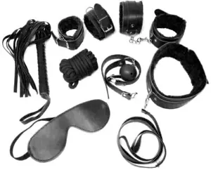 Bondage Kit Fur Lined Black Sex Kit (Valentines) - Picture 1 of 1