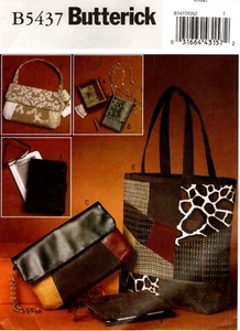 Butterick B5437 Bags & Totes Sewing Pattern Purses Uncut - Picture 1 of 2