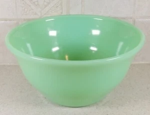 Scarce Signed McKee Jadeite Mixing Bowl 9” X 4 3/8" Mid Century~Glows~1940s - Picture 1 of 10