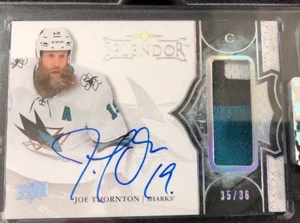 2017-18 Upper Deck Splendor Borderless Relic Auto Base Joe Thornton Sharks 35/36 - Bild 1 von 2