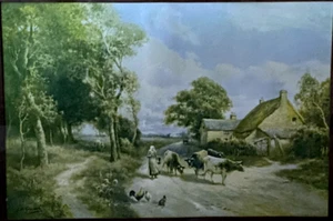 Original Painting Watercolour J.W.Gozzard Rural Scene Signed Framed - Picture 1 of 12