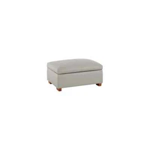 Oak Furnitureland Goodwood Pouffe Storage Ottoman Footstool Off White Leather - Picture 1 of 7