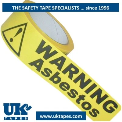 WARNING ASBESTOS self-adhesive marking tape: TWININATE (48mm x 33M)
