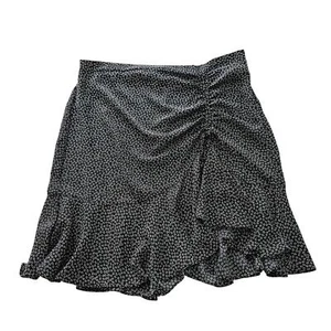Ruffle Side Cinch Black and White Polka Dot Skirt. Size XL Whimsigoth - Picture 1 of 7