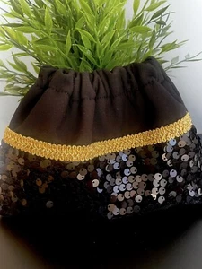 Steigbügelschoner schwarz Softshell mit Pailletten Handmade NEU - Bild 1 von 4