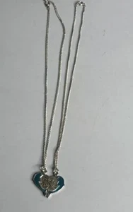 vintage set of 2 matching valentine's heart necklace Best Friends - Picture 1 of 4