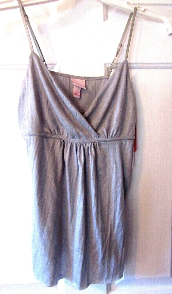 NWT GIRLS HEATHER GRAY SPARKLEY  XHILARATION CAMI TANK TOP    SIZE S — 第 1/1 张图片
