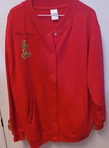 Mah Jongg Blair Petite Women's Red Sweatshirt Jacket Sz PXL Snap Front Classic - Picture 1 of 4