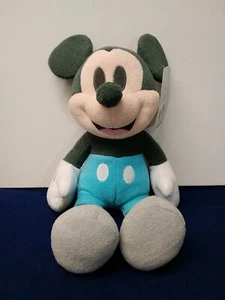 Disney Mickey Mouse Plush Stuffed Animal Gray & Blue 12 Inches Long - Picture 1 of 9