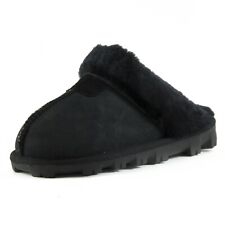 CLPP'LI Womens Slip on Faux Fur Warm Winter Fluffy Suede Slippers Black 6/7/8