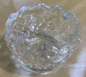 VTG Bohemia Czech Republic Lead Crystal Bowl Candy Dish Clear Cut Etched Diamond - Picture 1 of 8