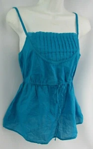 New Old Navy Turquoise Spaghetti Strap Blouse Top Size Small - Picture 1 of 7