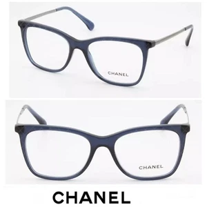 CHANEL 3379 c.508 Cats Eye Frames Dark Blue Transparent Reading Eyeglasses - Picture 1 of 13