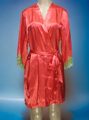 Jones New York женщин Sleepwear атласный надежном халат 3/4 рукав оранжевый размер S/M - Изображение 1 из 4