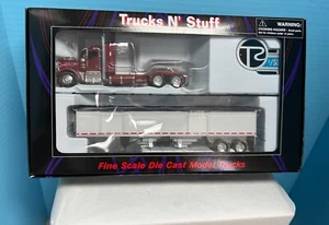 Tonkin/Truck n Stuff 1/53 Scale Brown Kenworth w/Single Sleeper&Grain Trailer - Picture 1 of 21