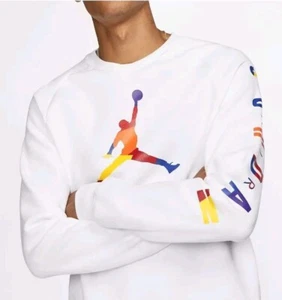 AUTHENTISCHES NIKE AIR JORDAN RIVAL CREW SWEAT SHIRT AV0044-100 Größe XXL   - Bild 1 von 9
