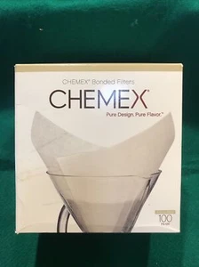 Chemex FS-100 Squares Coffee Filters Pre Folded Thicker Fiber Open Box Big Count - Picture 1 of 7