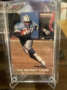 1991 Detroit Lions Pocket Football Schedule - Barry Sanders (Gatorade) - Picture 1 of 3
