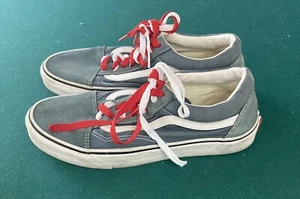 Vans Old Skool Shoes Size 9 Men 10.5 Women. Blue w/ Red & White Laces. Clean! - Picture 1 of 4