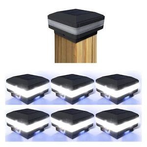 Lámpara de valla de luces de poste solar negra para postes de madera de 4x4,5x5,6x6 pulgadas - Imagen 1 de 15