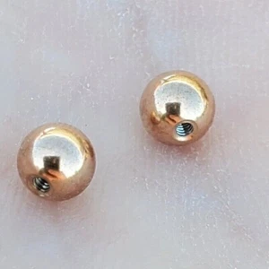 2 Gold Color 18g 16g 14g Externally Threaded Replacement Balls Gold Color - Picture 1 of 4