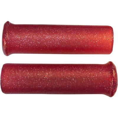 Emgo Star Fire Flake Grips for 1in. Handlebars - Red Motorcycle Street Bike - Image 1 of 4