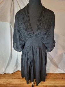 Elsa Esturgie Black Linen Size 40 Embleme Dress - Picture 1 of 8