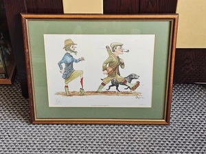 Framed Bryn Parry Cartoon Print Picture 'Another Perfect Day' Original Art - Picture 1 of 10