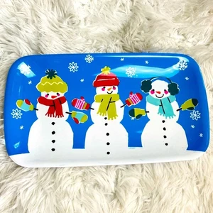 Bandeja para servir muñeco de nieve St. Nicholas Square Holiday Cheer nueva - Imagen 1 de 5