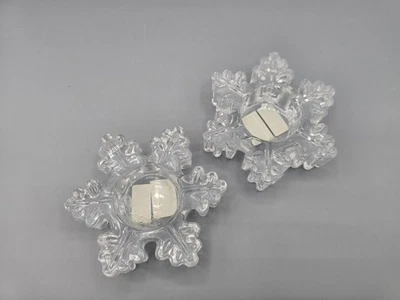 Yankee Candle Glass Cristal Copo de Nieve Té Luz Candelabros, Juego de 2 Foto 1 de 4